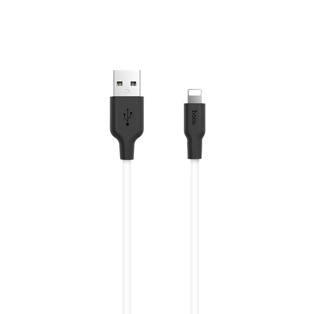 Кабель HOCO X21 Plus USB - Lightning cable, 1м, 2.4A, чёрно-белый 